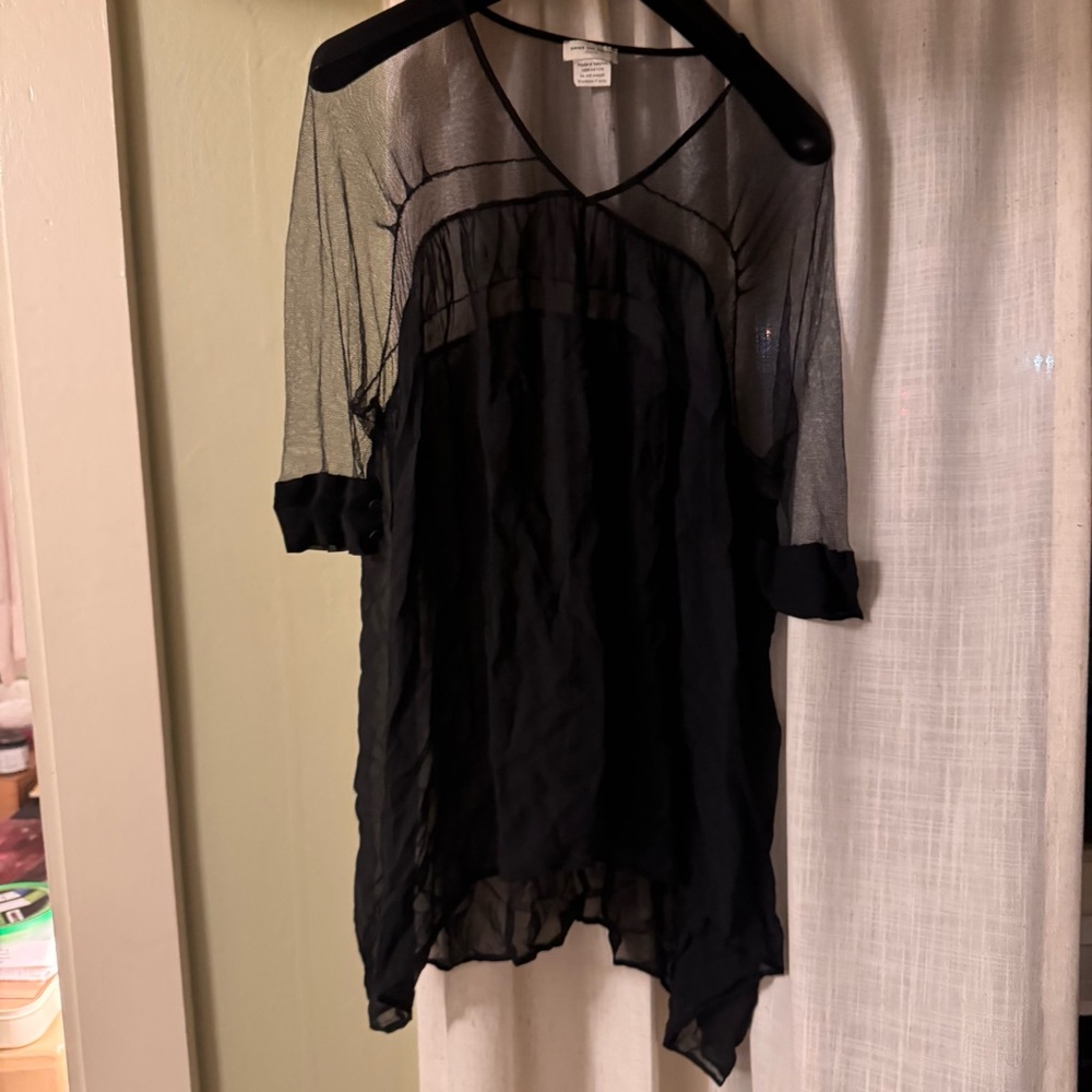 DRIES VAN NOTEN Black Mesh top